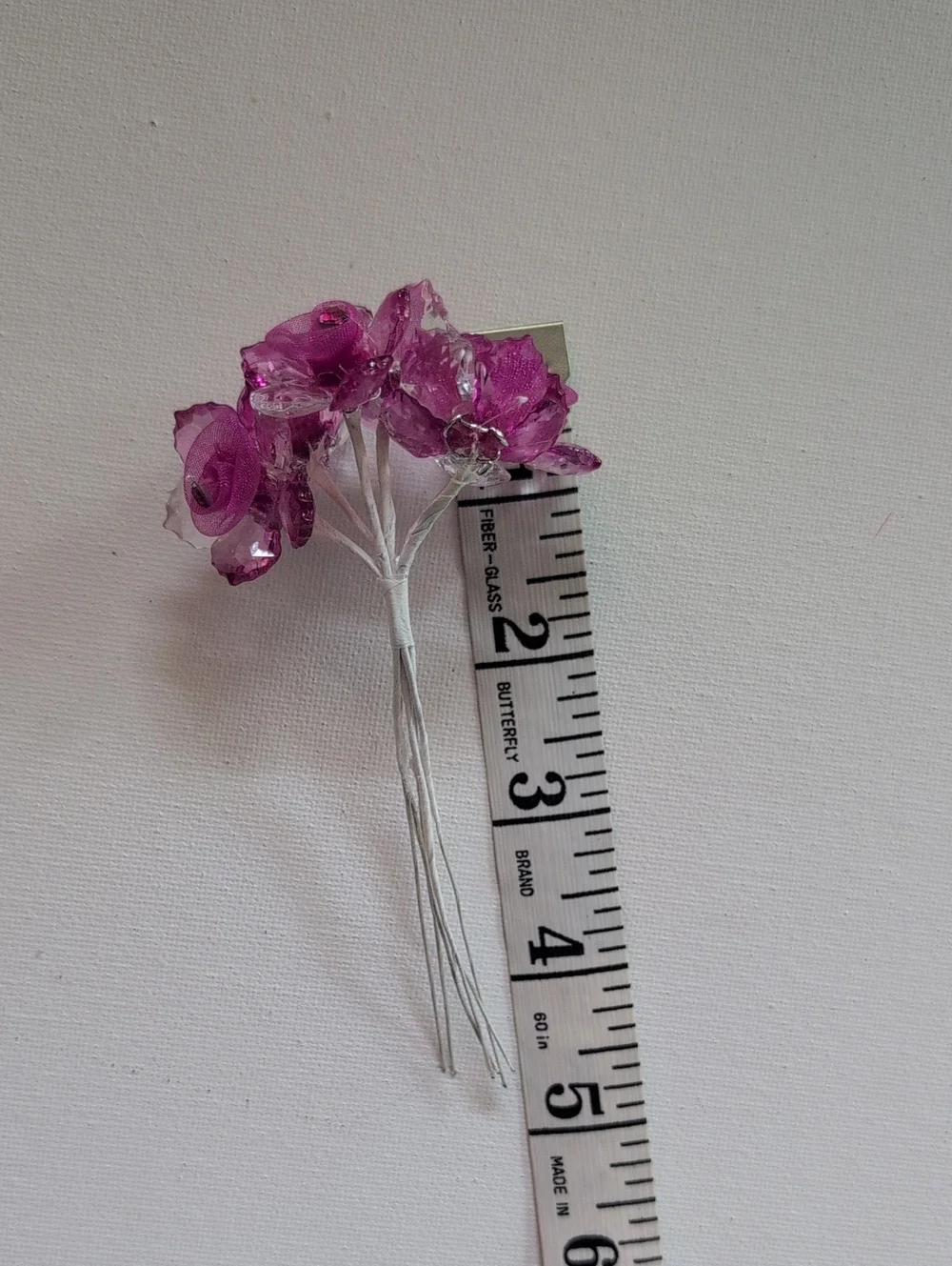 72 Pieces Fuchsia Acrylic And Organza Flowers